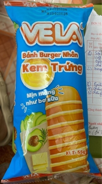 Bánh mì burger kem trứng