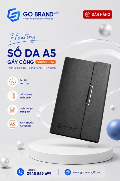 Sổ còng 3 khúc thẳng màu đen SDHS0005A