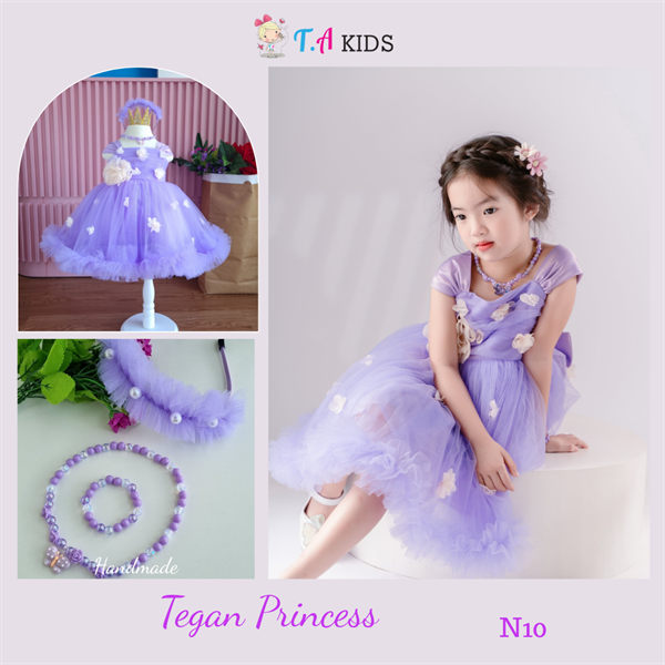 N10-Tegan- Đầm hoa rơi tím