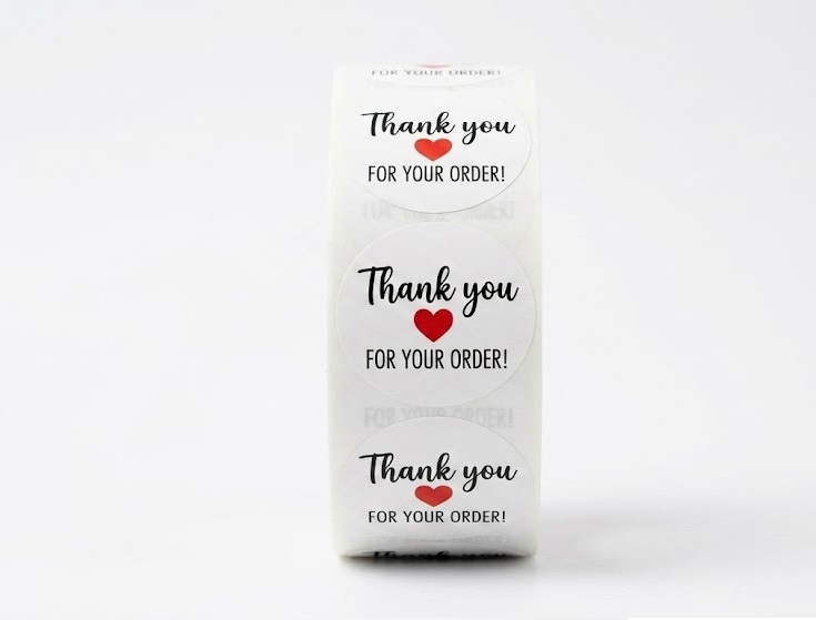Tem dán 500c Thank You trắng C25