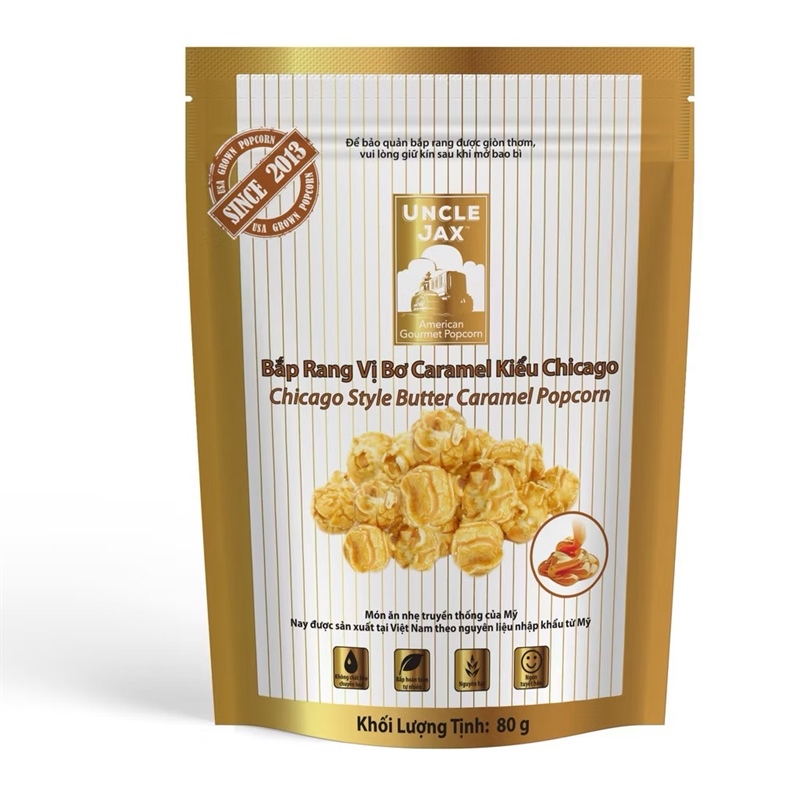 Bắp rang bơ caramel Uncle Jax American Popcorn 80g
