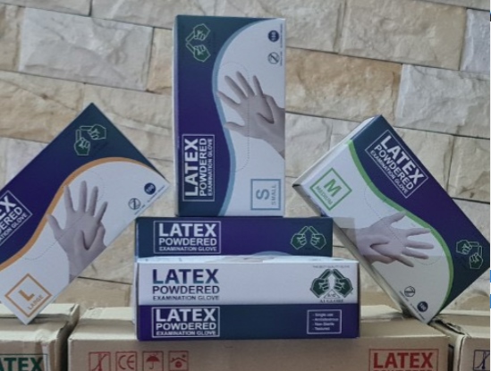Găng tay cao su có bột Latex Powdered Examination Glove Size M (Kiện 10Hx50 đôi) - Malaysia/Spes