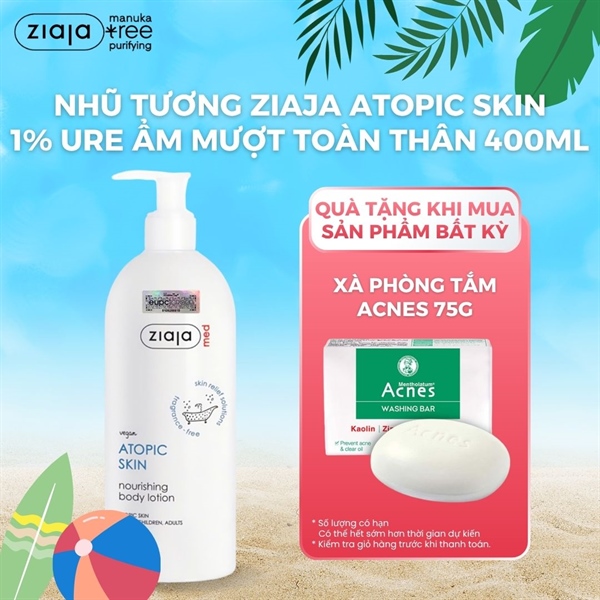 Nhũ Tương Ziaja Med Ẩm Mượt Da Toàn Thân 1% Urê Ziaja Med Atopic Skin 400ml