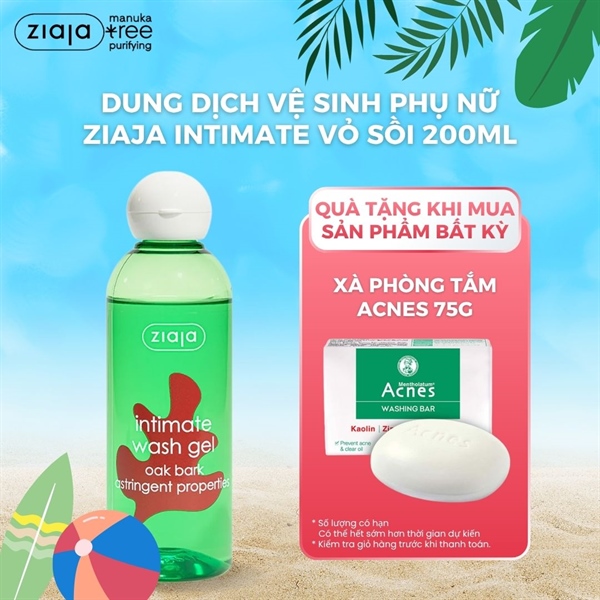 Dung Dịch Vệ Sinh Ziaja Intimate Wash Gel Làm Sạch Và Bảo Vệ Tối Ưu 200ml