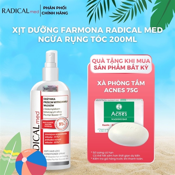 Xịt Dưỡng Giúp Ngừa Rụng Tóc Farmona Radical Med Anti Hair loss Conditioner Spray 200ml