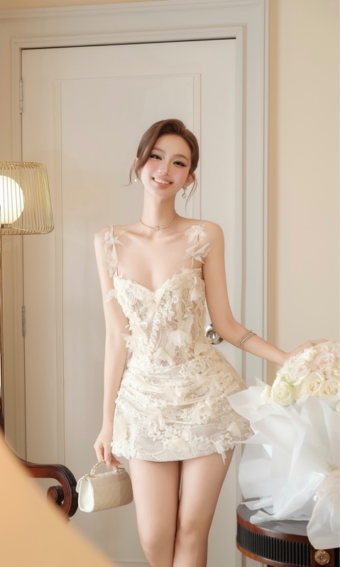 Đầm 2d ren hoa 2M
