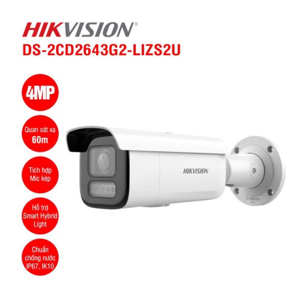 Camera IP Hikvision DS-2CD2643G2-LIZS2U 4MP