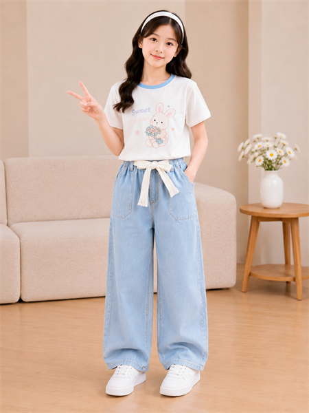 QUẦN GÁI DÀI JEAN MỀM DÂY THẮT LƯNG
