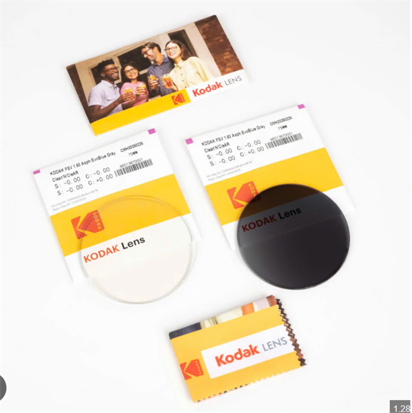 Kodak Mỹ 1.60 AS Tròng Kính Đổi màu khói EvoBlue Gray Clean'N'Clear