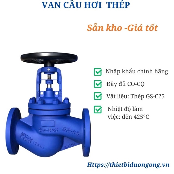 Van cầu hơi thép GS-C25 (GS-C25 Globe valve)