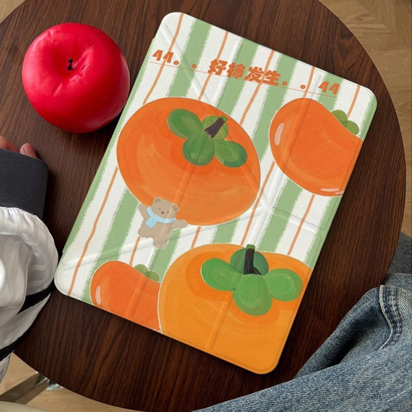 Case Ipad Quả Hồng Sọc Xanh - Air 6/7