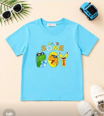 Áo Bé Trai Cổ Tròn Khủng Long Handsome
