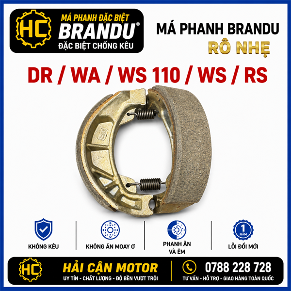 Má phanh cơ Dr/W (thẳng, rô nhẹ)BRANDU