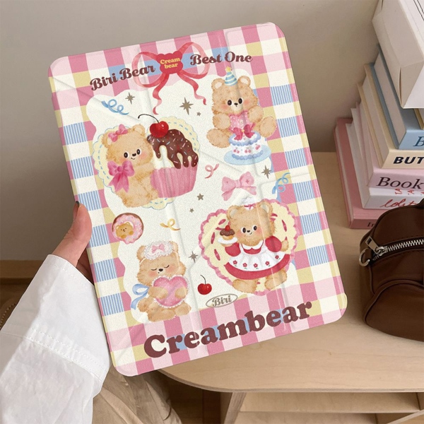 Case Ipad Hồng Creambear - Air6/11inch