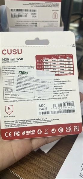 Thẻ nhớ 64GB cusu