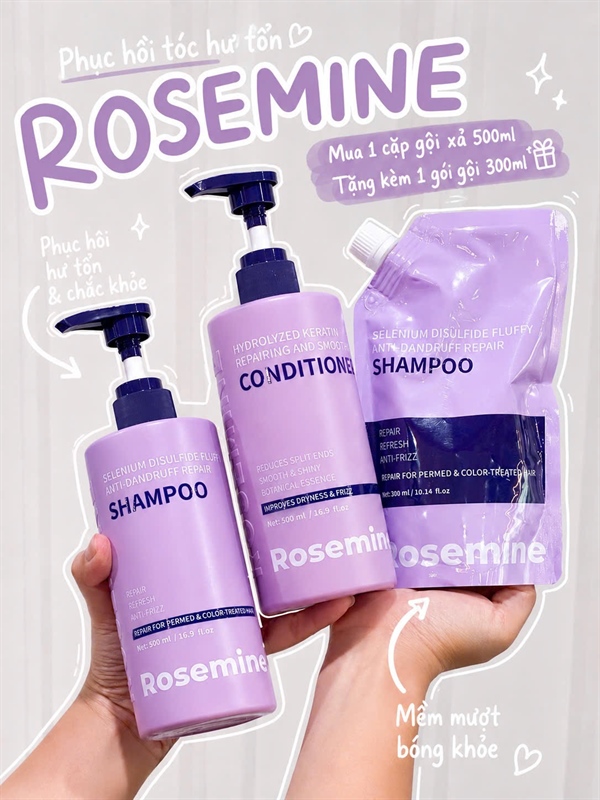Gội Xả Rosemine Tím 500ml