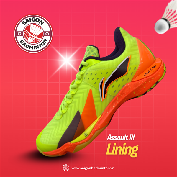 Giày Cầu Lông Lining Assault III AYAQ007-3 Chính Hãng
