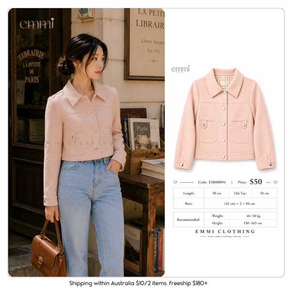 Blush Classic Wool Jacket – Soft Chic
