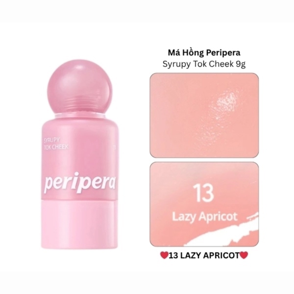 PERIPERA Syrupy Tok Cheek Má Hồng 9g - 13 Lazy Apricot