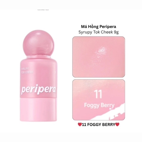 PERIPERA Syrupy Tok Cheek Má Hồng 9g - 11 Foggy Berry