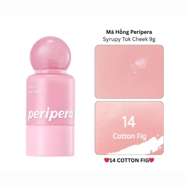 PERIPERA Syrupy Tok Cheek Má Hồng 9g - 14 Cotton Fig