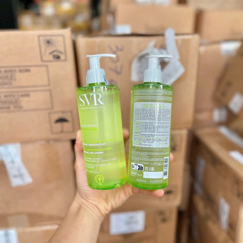 [365-370-375] SVR - Sữa rửa mặt da dầu mụn 400ml - Xanh lá