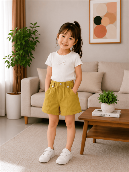 QG SHORT KAKI ĐÍNH 3 NÚT SIZE 4-14,R6