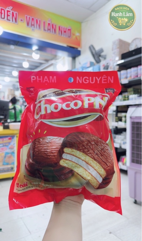 Túi 12c bánh phủ chocopie Phạm Nguyên 216g