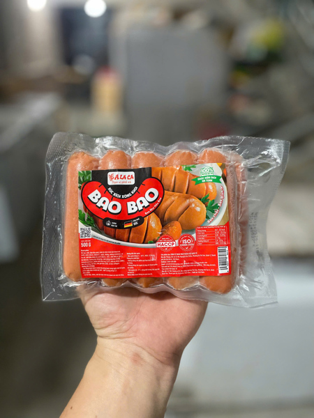 ALACA - Xúc Xúc Xông Khói Bao Bao 500g(thùng 40 gói,lẻ +500/gói)