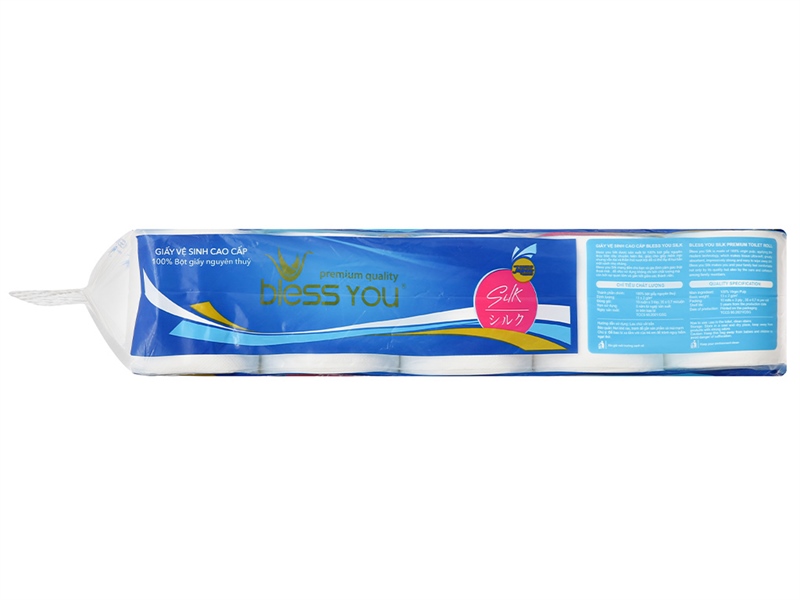 Giấy vệ sinh - Bless You SILK LỐC 10 CUỘN XANH DƯƠNG / 10