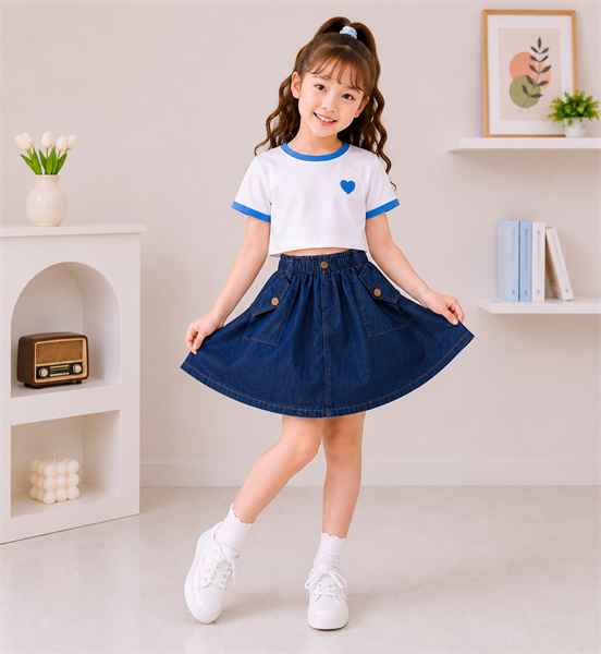 CV JEAN MỀM ĐÍNH NÚT DỪA 2 NẮP TÚI