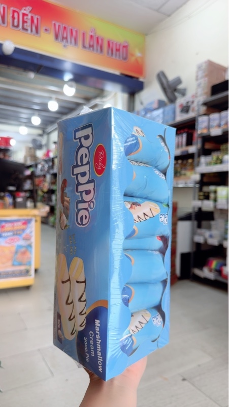 Hộp bánh bông lan Peppie Dừa 360g ( xanh dương )