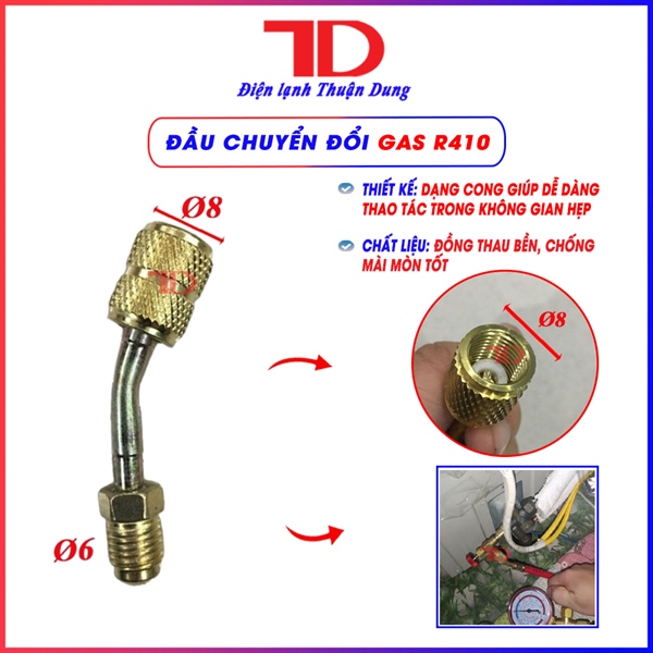 Đầu chuyển đổi gas R410A, đầu chuyển gas R410