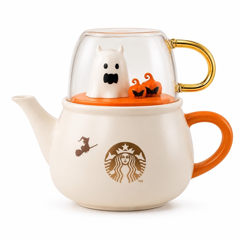 HL22_Pumpkin Ceramic Cup and Pot Set