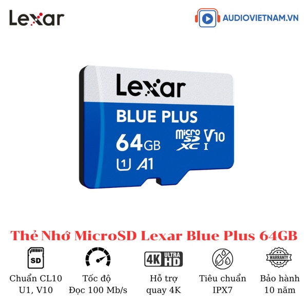 Thẻ nhớ 64GB Lexar Blue Plus