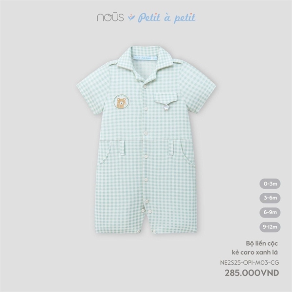 NS2500 - Bộ liền cộc kẻ caro xanh lá