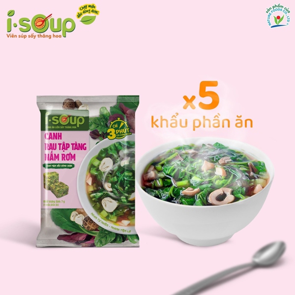 CANH RAU TẬP TÀNG NẤM RƠM 35gr (5VIÊN x 7gr) - ISOUP