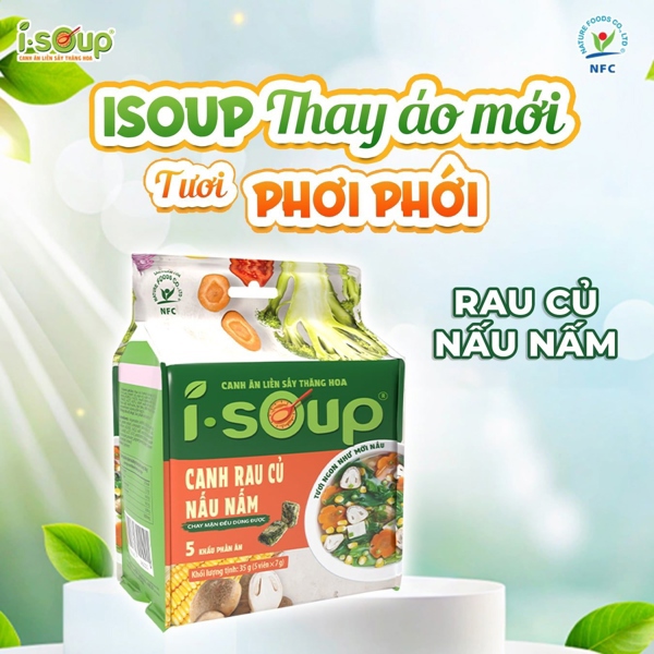 CANH RAU CỦ NẤU NẤM 35gr (5VIÊN x 7gr) - ISOUP