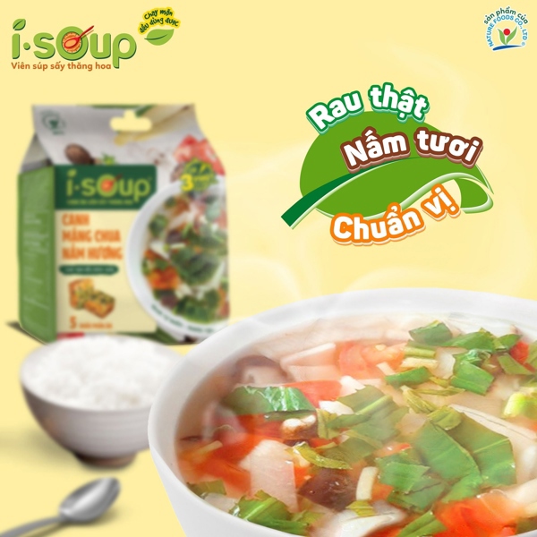 CANH MĂNG CHUA NẤM HƯƠNG 50gr (5VIÊN x 10gr) - ISOUP