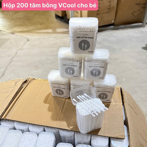 Hộp 200 tăm bông VCool cho bé