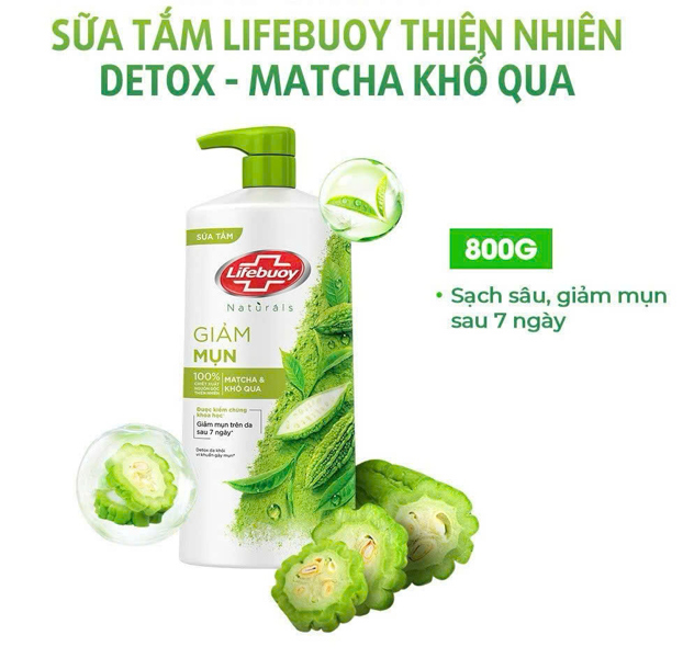 Sữa tắm Lifebuoy detox Matcha & khổ qua 800g