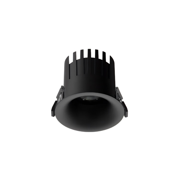 Đèn LED âm trần Spotlight SM12 mặt trăng, lỗ khoét 75mm, chóa đen