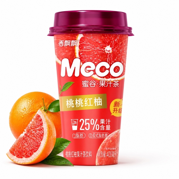 Trà hoa qua MECO vị đào bưởi 400ml (15 Cốc/thùng)