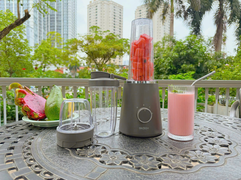Máy xay sinh tố để bàn Gkoch, 3 cối, màu XÁM B25