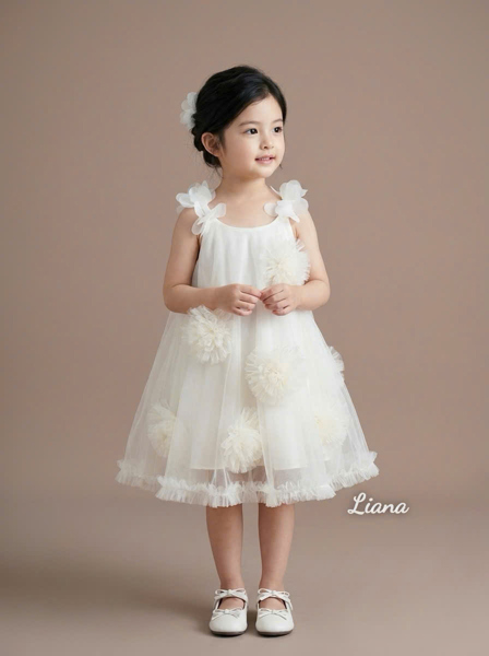 Váy cánh hoa Liana 37371 - Kem
