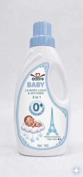 ADORE BABY - Nước giặt xả cho bé Hương Mây Trắng - 1KG