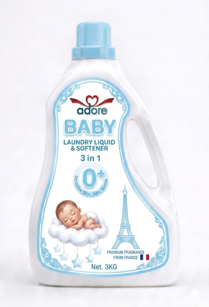 ADORE BABY - Nước giặt xả cho bé Hương Mây Trắng - 3KG