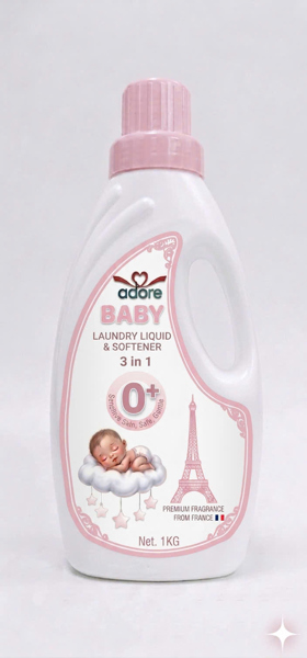 ADORE BABY - Nước giặt xả cho bé Hương Phấn Thơm - 1KG