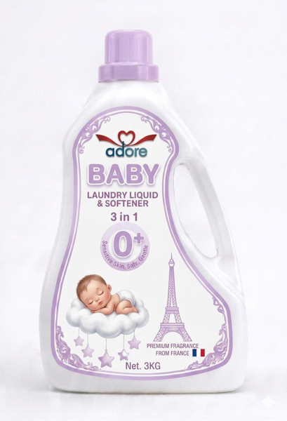 ADORE BABY - Nước giặt xả cho bé Hương Bông Mềm - 3KG