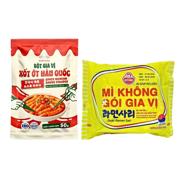 Mì Không Gói Gia Vị 110g ( VN ) [1 Gói], Bột gia vị xốt ớt Hàn Quốc 50g [1 Gói]